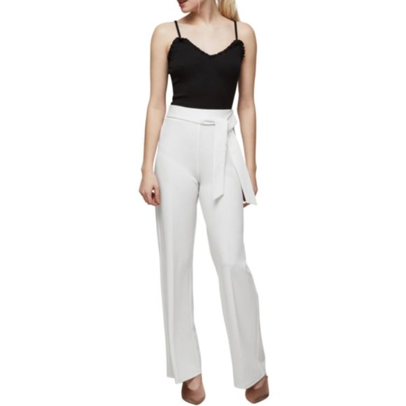 Miss Selfridge Tie-Front Pants, White, US 10 - Picture 1 of 4